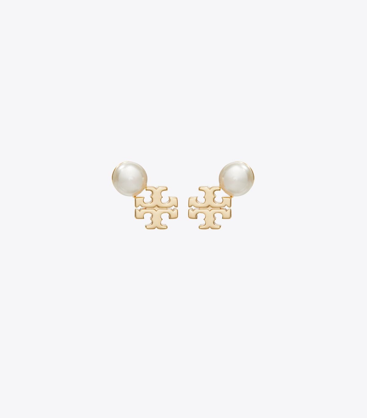 Moondance Logo and Pearl Stud Earrings tory burch moondance logo and pearl stud earrings