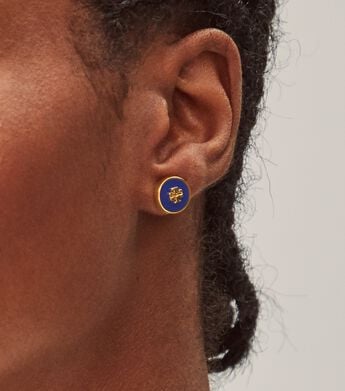 Kira Enameled Circle Stud Earring