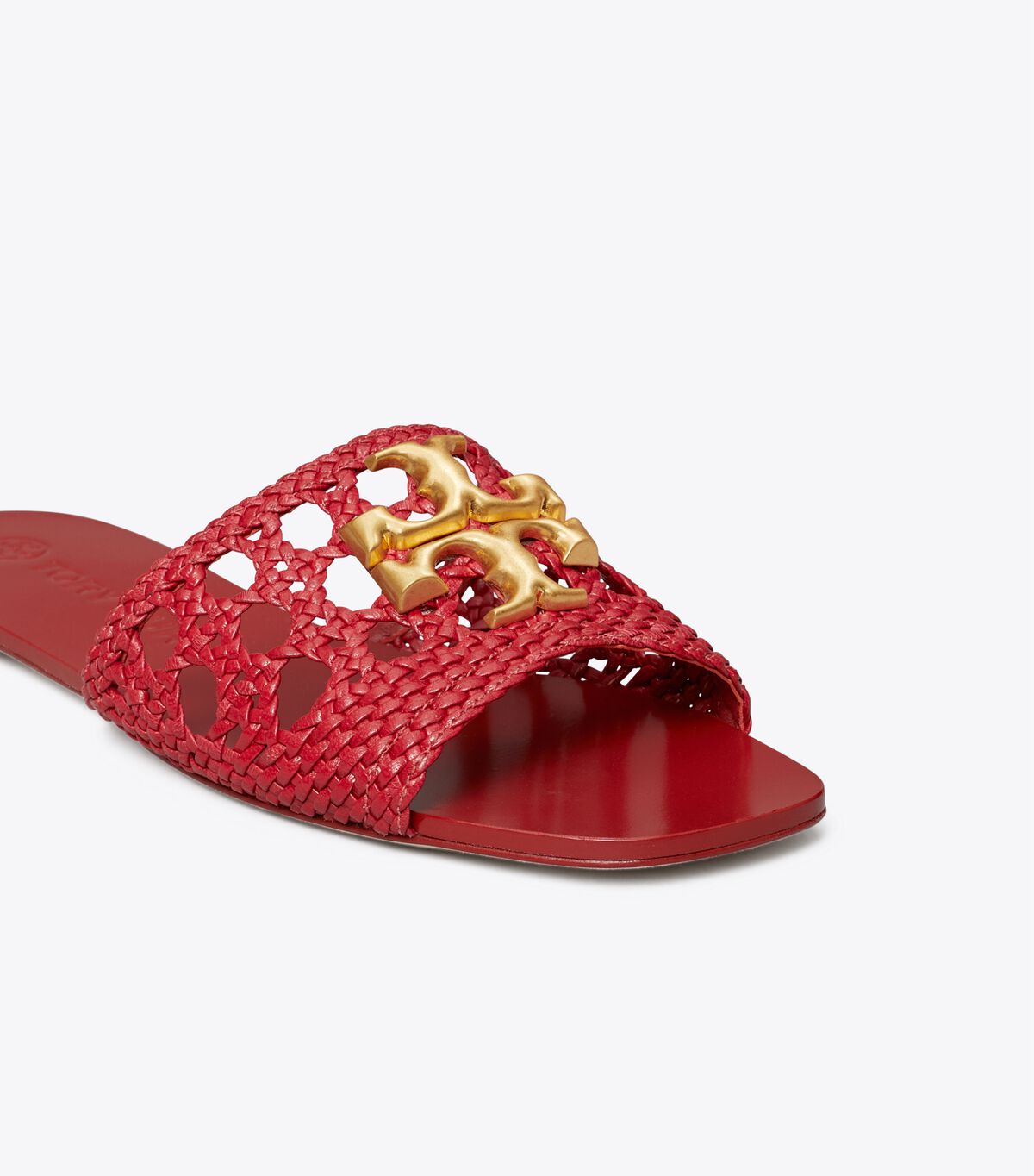 tory burch eleanor woven flat slide