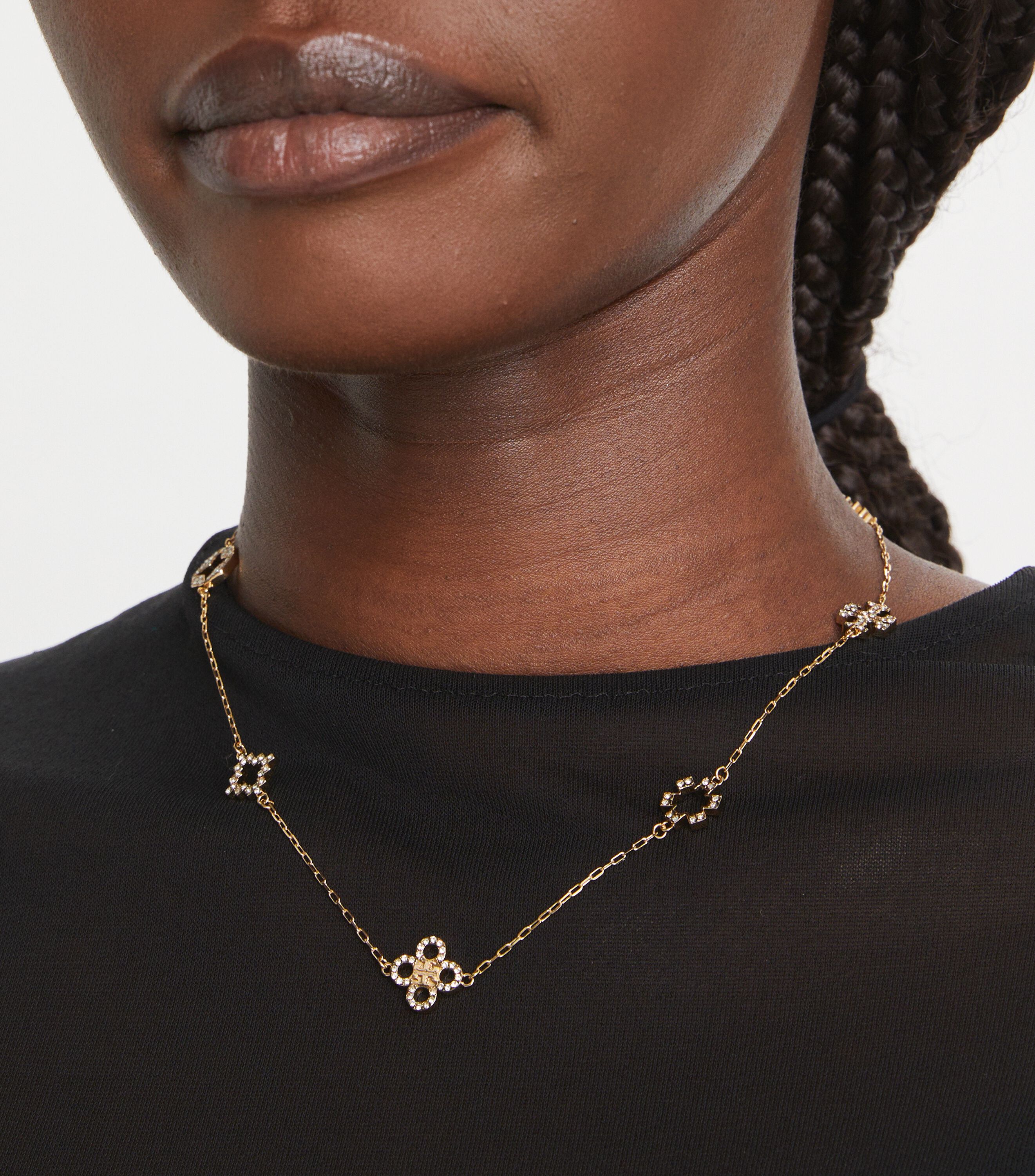 Tory burch clearance clover necklace