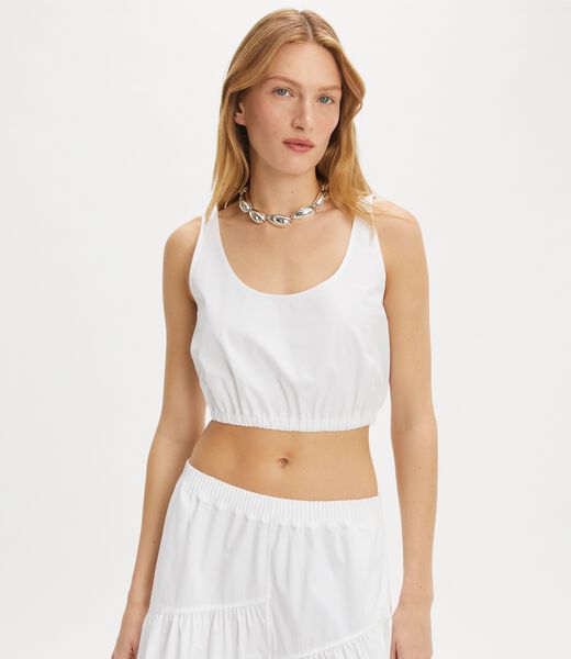 tory burch cotton poplin top