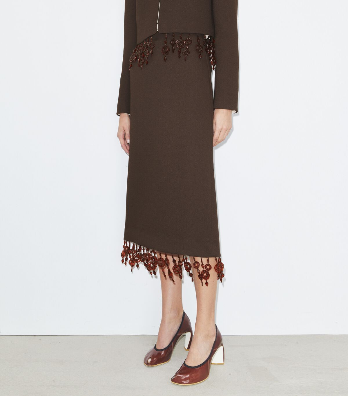 Embellished Crepe Skirt tory burch embellished crepe skirt