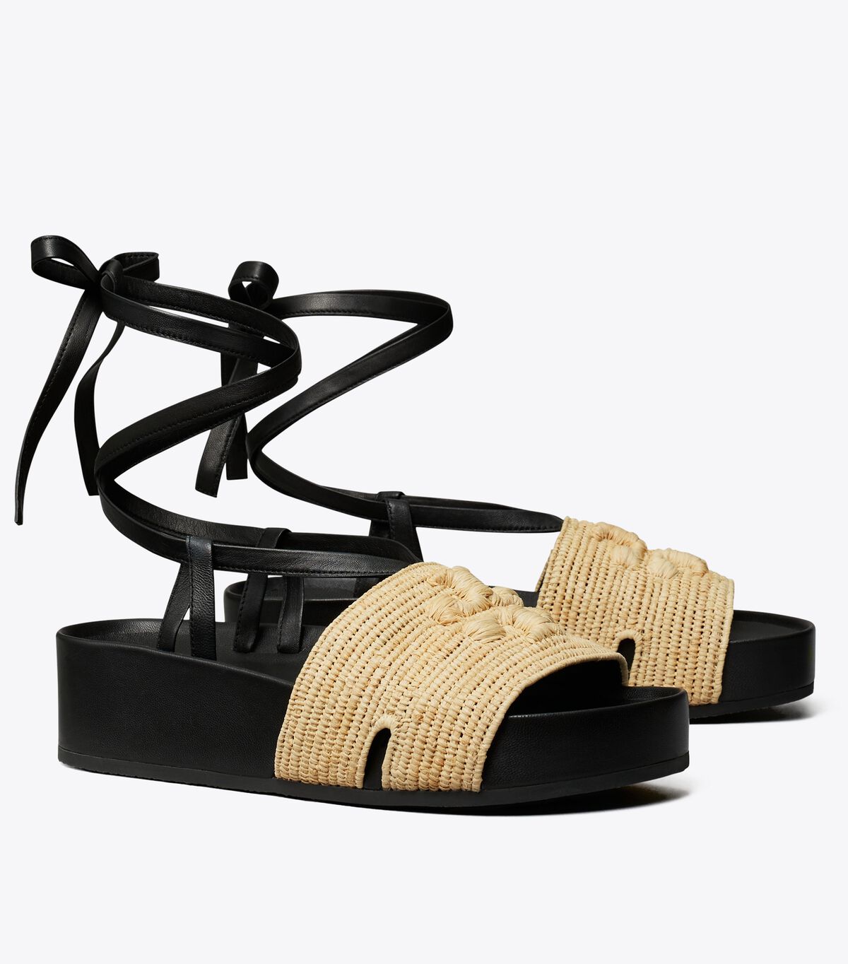 Eleanor Raffia Platform Lace-Up Sandal