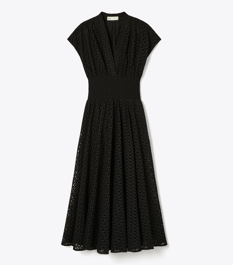 Embroidered Cotton Dress, Black | Tory Burch KSA