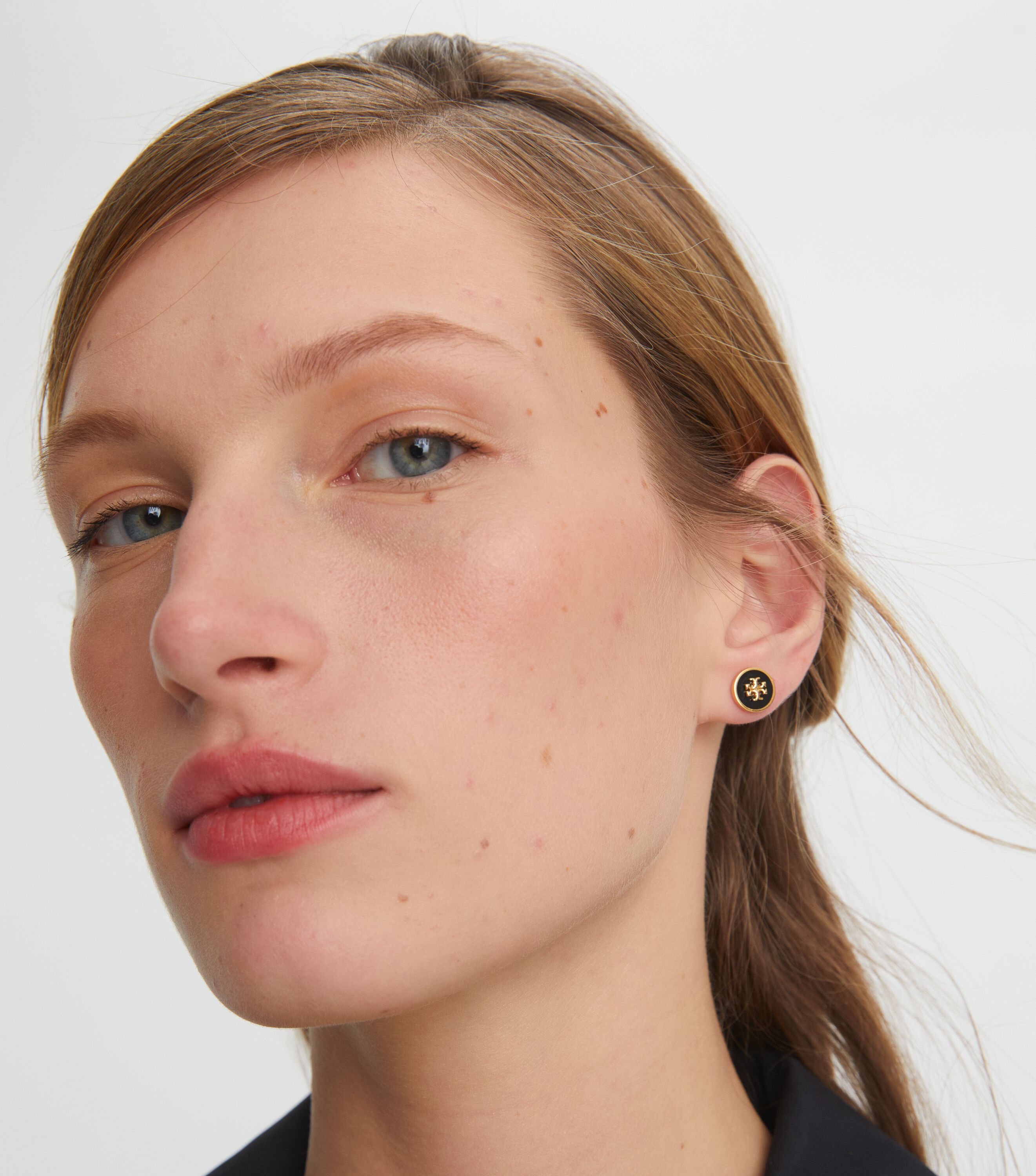 Tory burch large logo stud earrings cheap