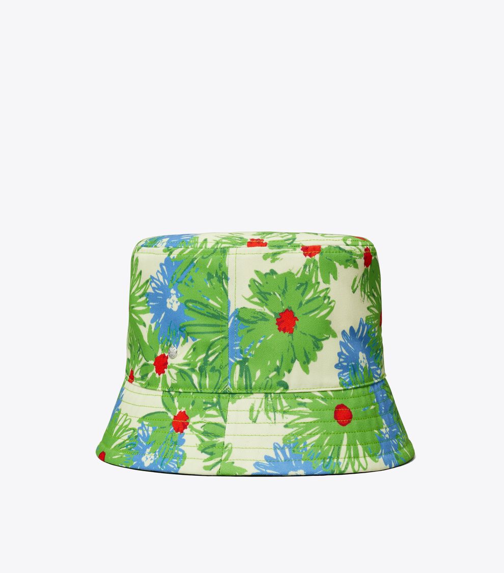 Printed Bucket Hat, New Ivory Pompon Daisy | Tory Burch KSA display picture 1