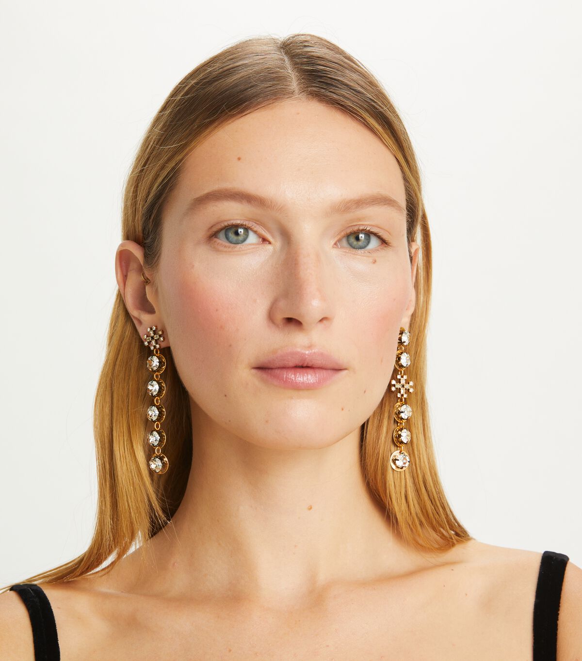 tory burch crystal linear earring