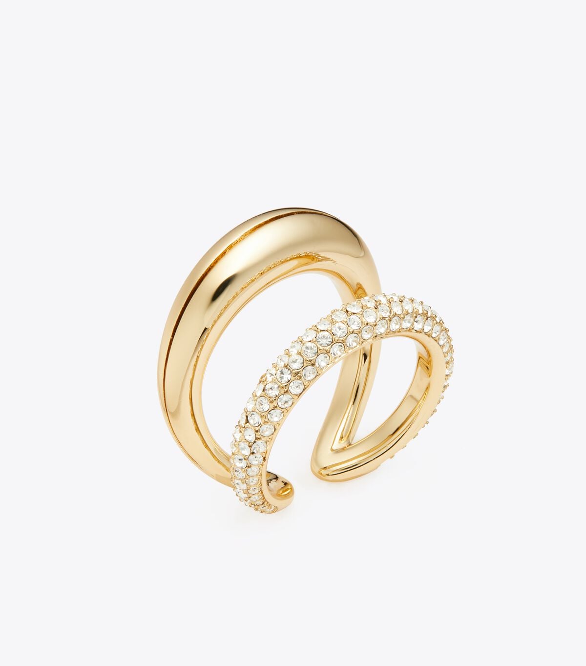 خاتم مزدوج مثقوب مرصع بالألماس tory burch خاتم مزدوج مثقوب مرصع بالألماس