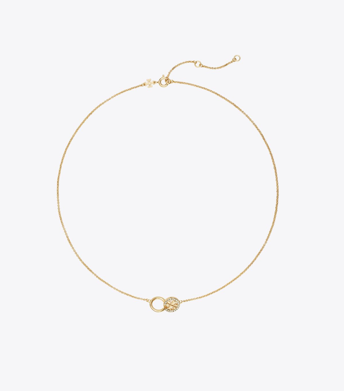 tory burch قلادة متشابكة مرصعة