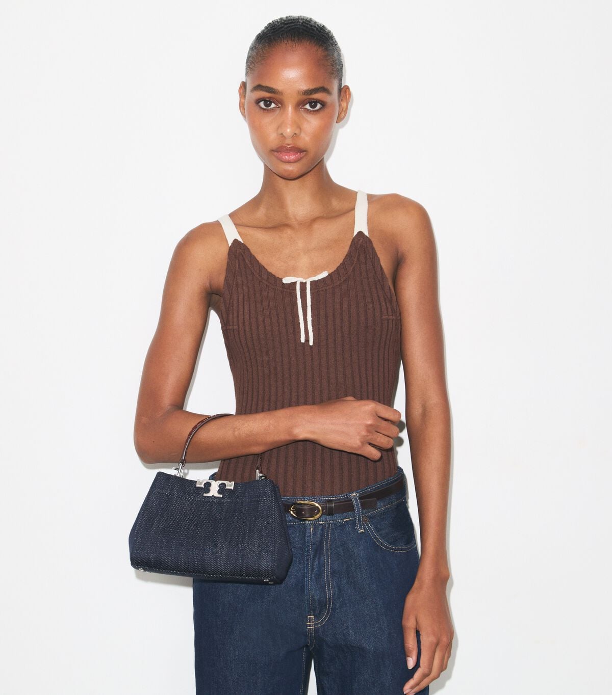 Mini Eleanor Denim Satchel tory burch mini eleanor denim satchel