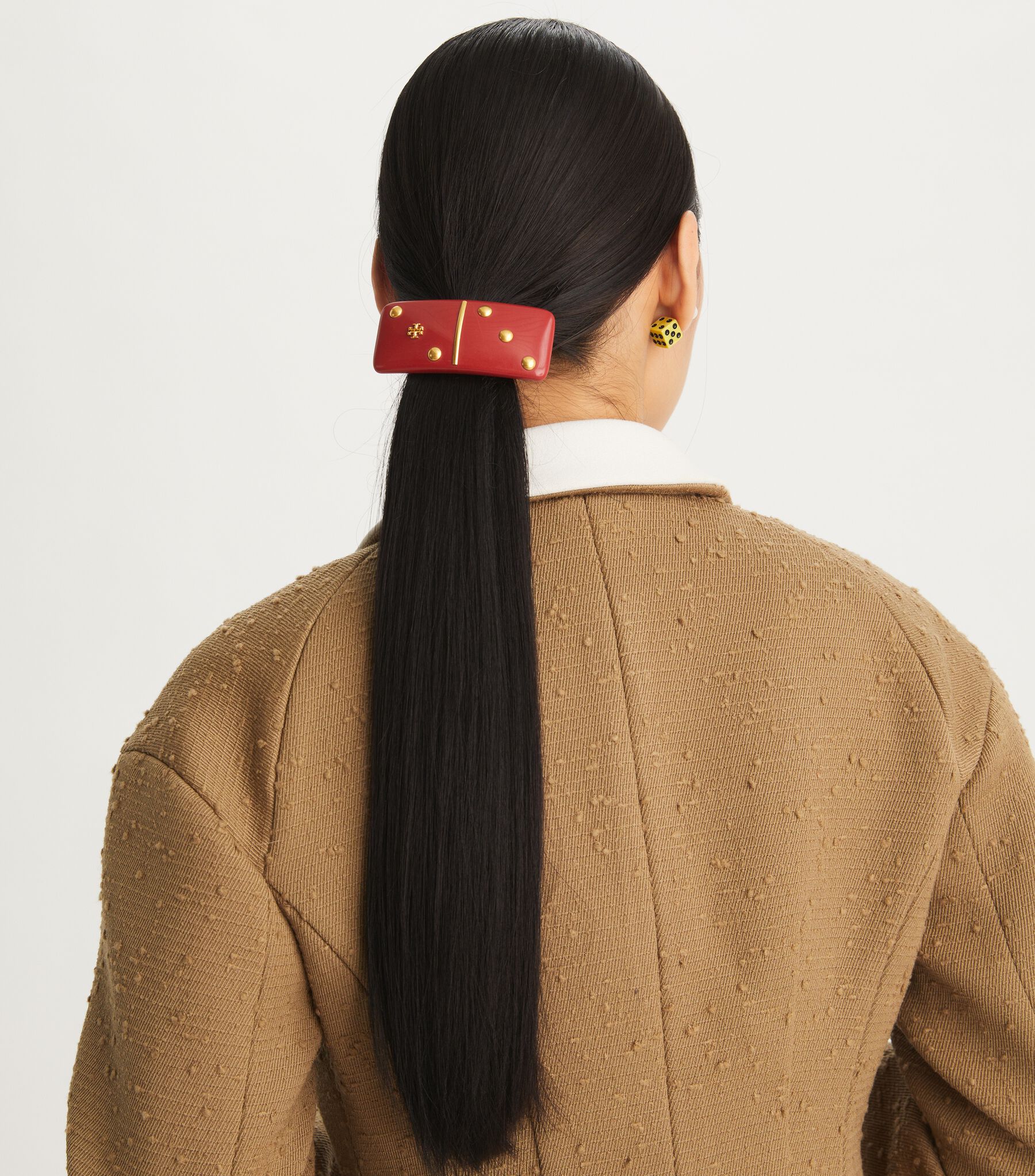 Tory Burch KIRA DOMINO BARRETTE Kira Domino Barrette, Rolled Brass / Ivory | Tory Burch KSA main image 2