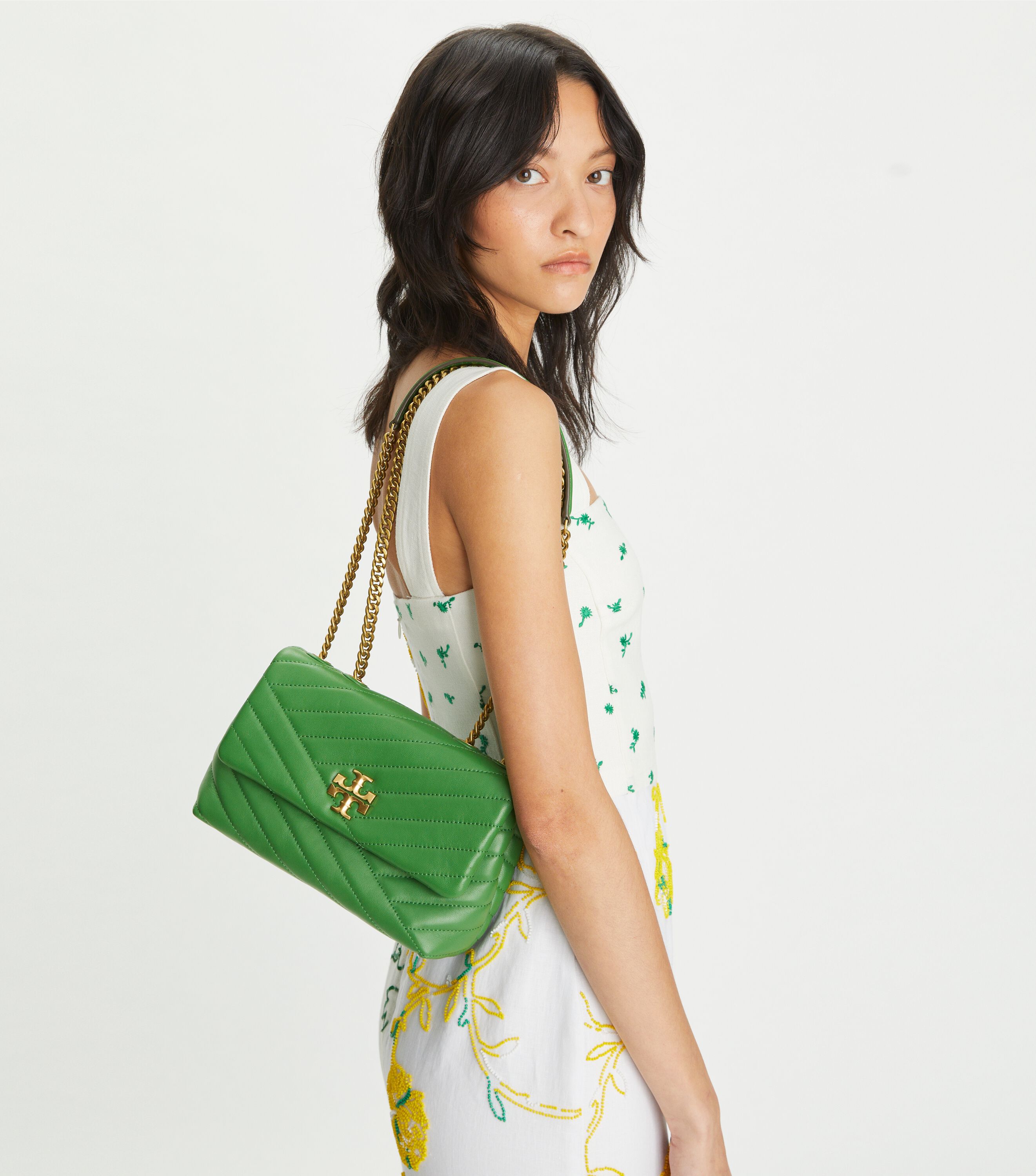 Tory burch small kira 2025 leather convertible crossbody bag
