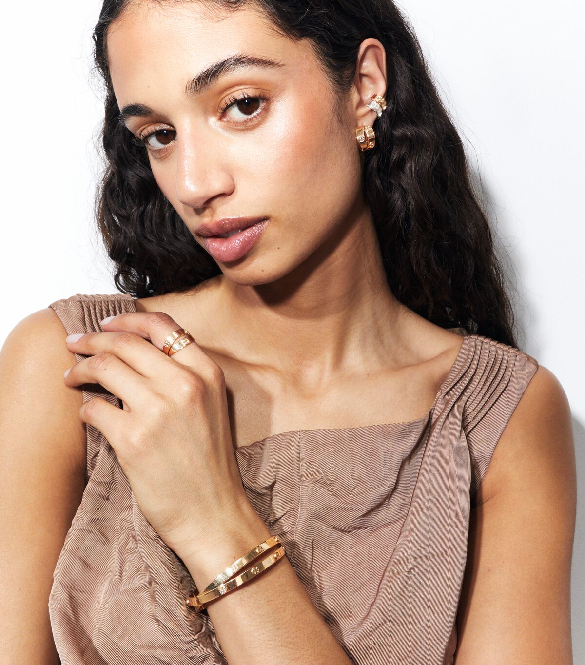 tory burch خاتم ايقونة مزدوجة