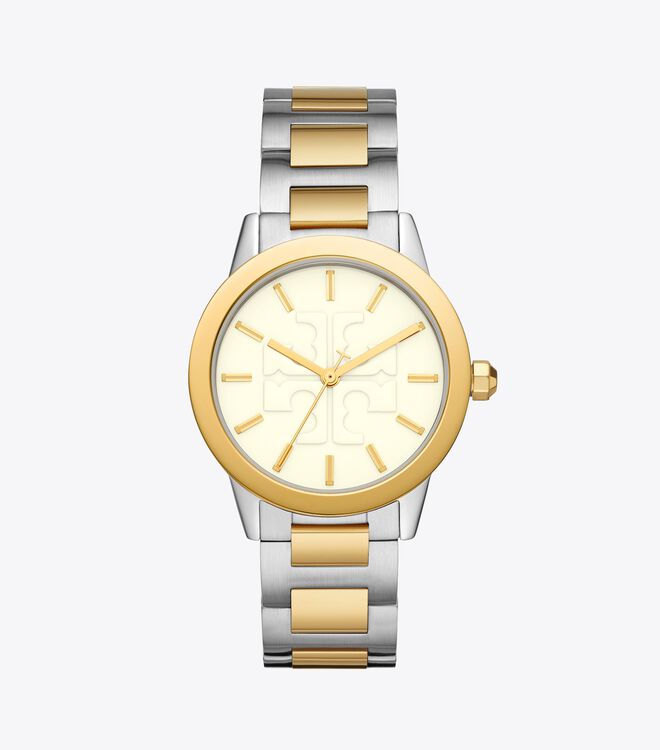 Gigi Watch, Two-Tone Stainless Steel/Gold/White, 36 x 42 mm 