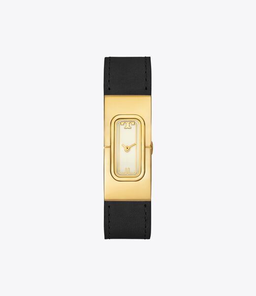 tory burch lee ivory gold light luggage faux croc black 18mm x 40mm case