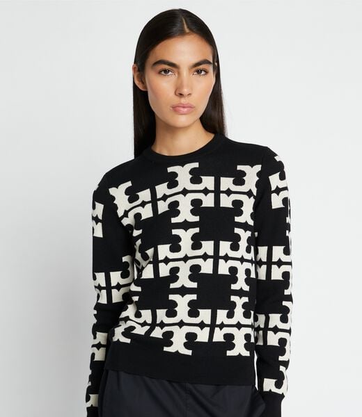 tory burch wool logo sweater