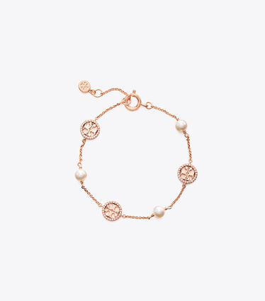 Crystal Pearl Logo Bracelet