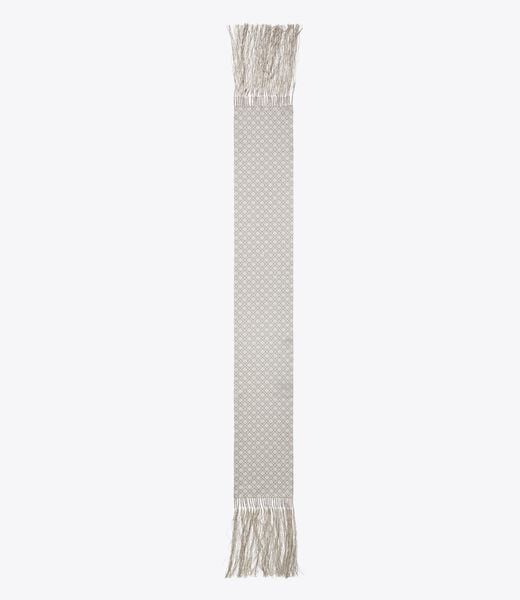 T Monogram Fringed Oblong Scarf tory burch t monogram fringed oblong scarf