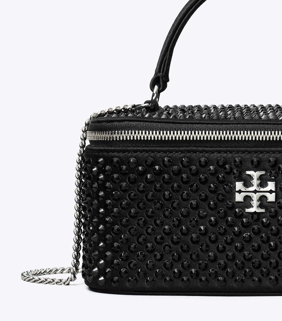 tory burch kira embellished satin vanity case