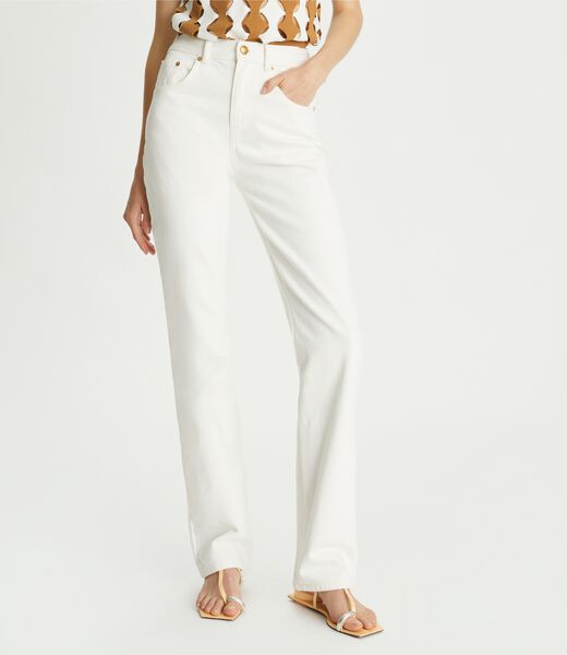 tory burch mid rise slim straight jean
