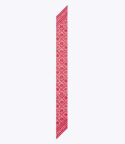 tory burch t monogram silk ribbon tie