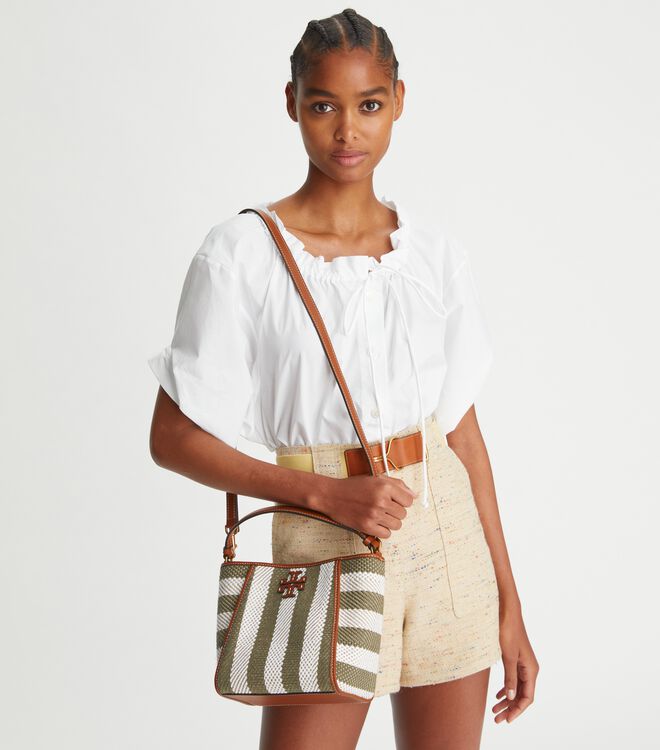 Tory Burch McGraw Canvas Bucket Bag