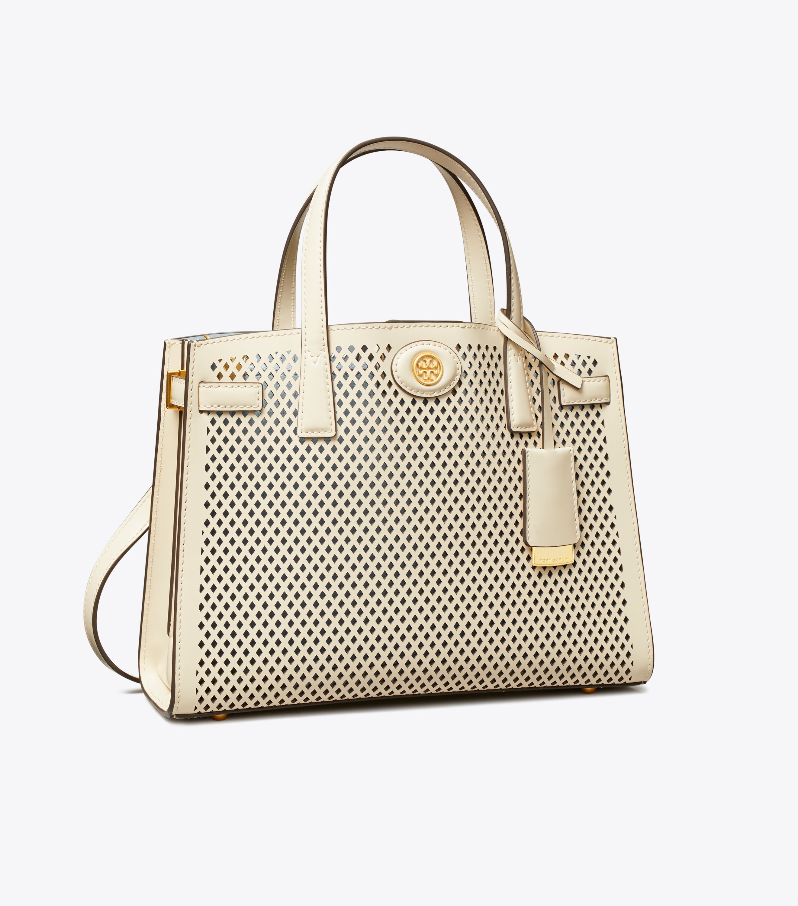 Small Robinson Perforated Satchel Handbags Tory Burch