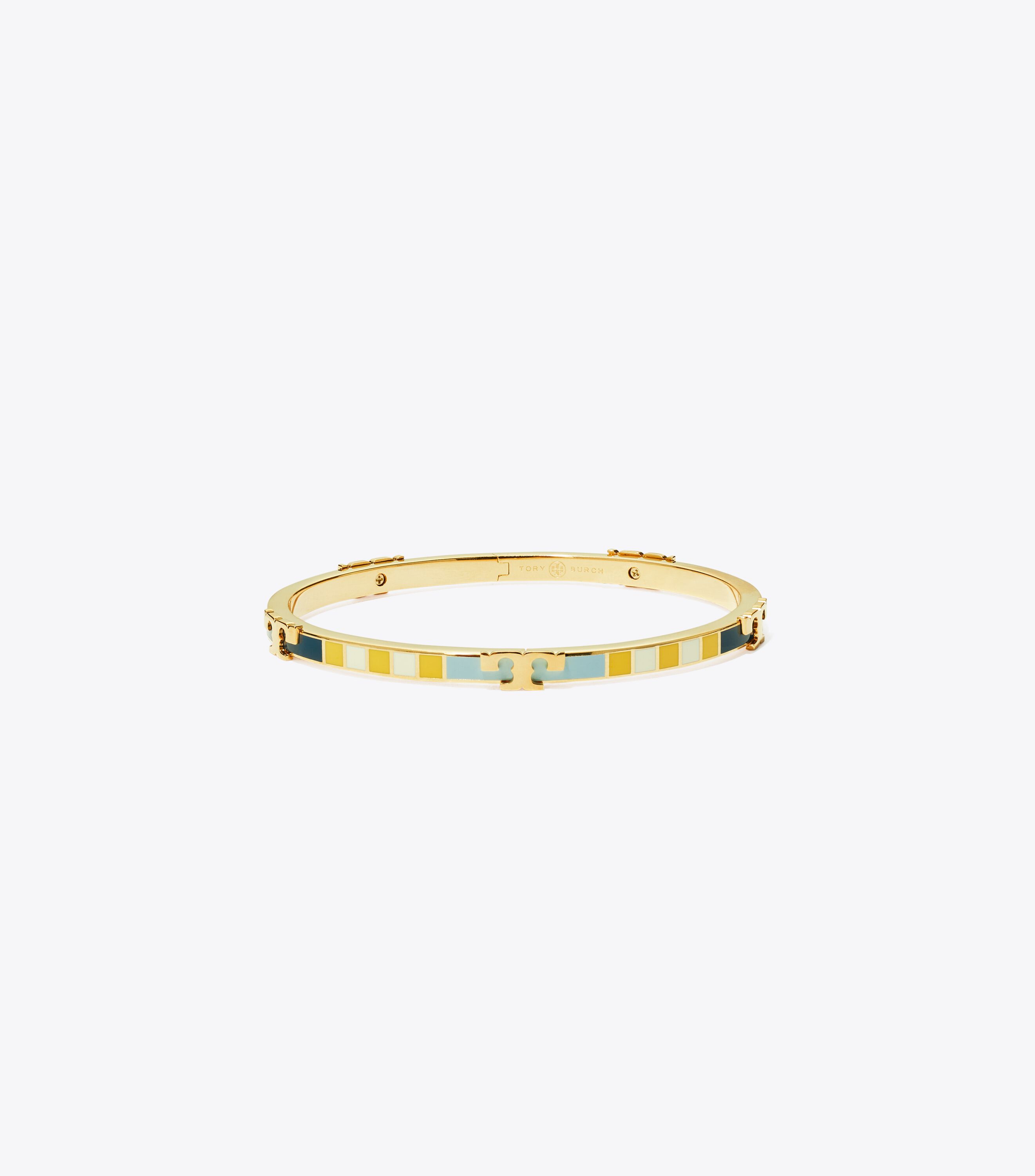Serif t Enamel Striped Stackable Bracelet