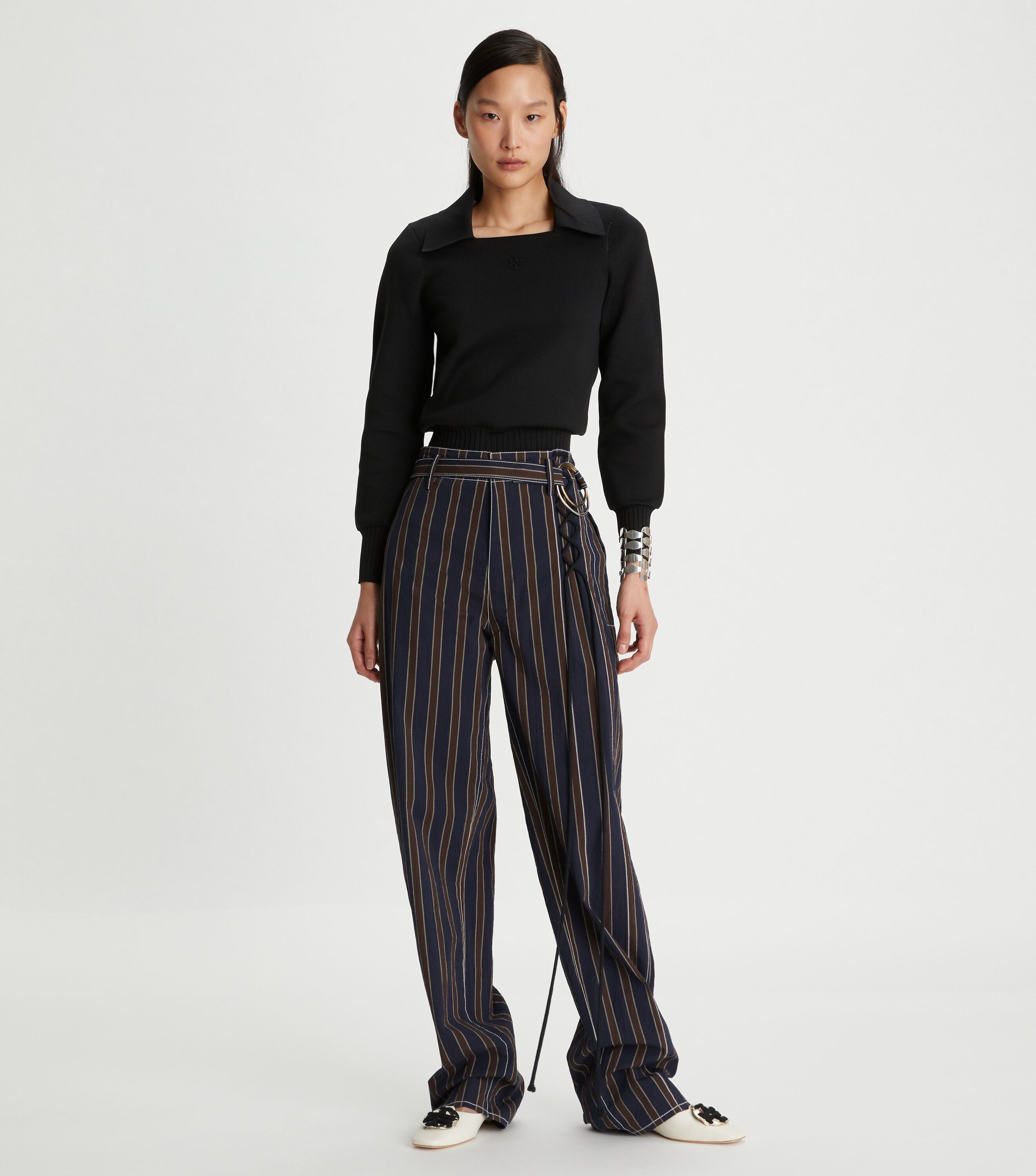 Vince dobby stripe belted pants on sale