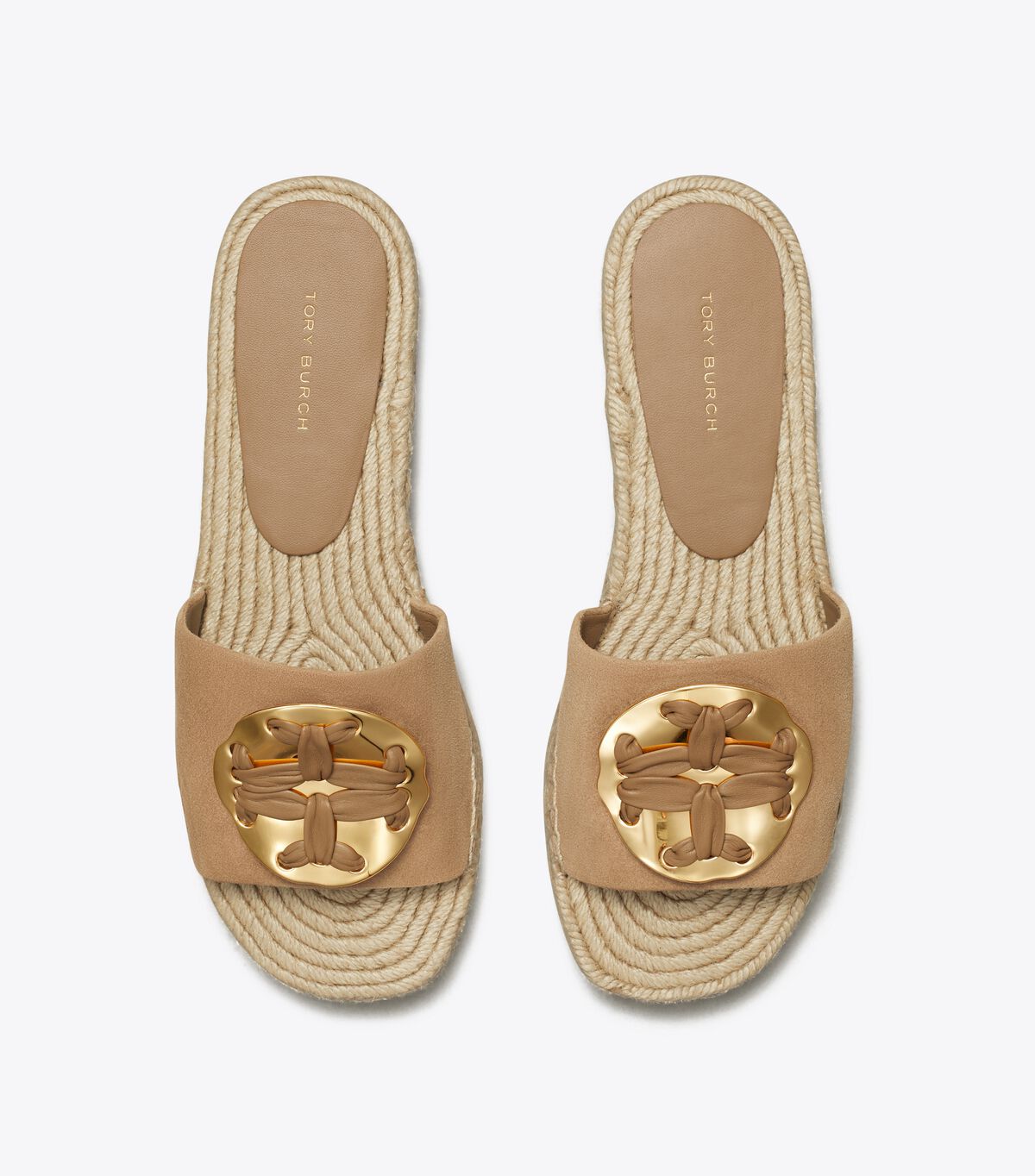tory burch woven double t espadrille slide