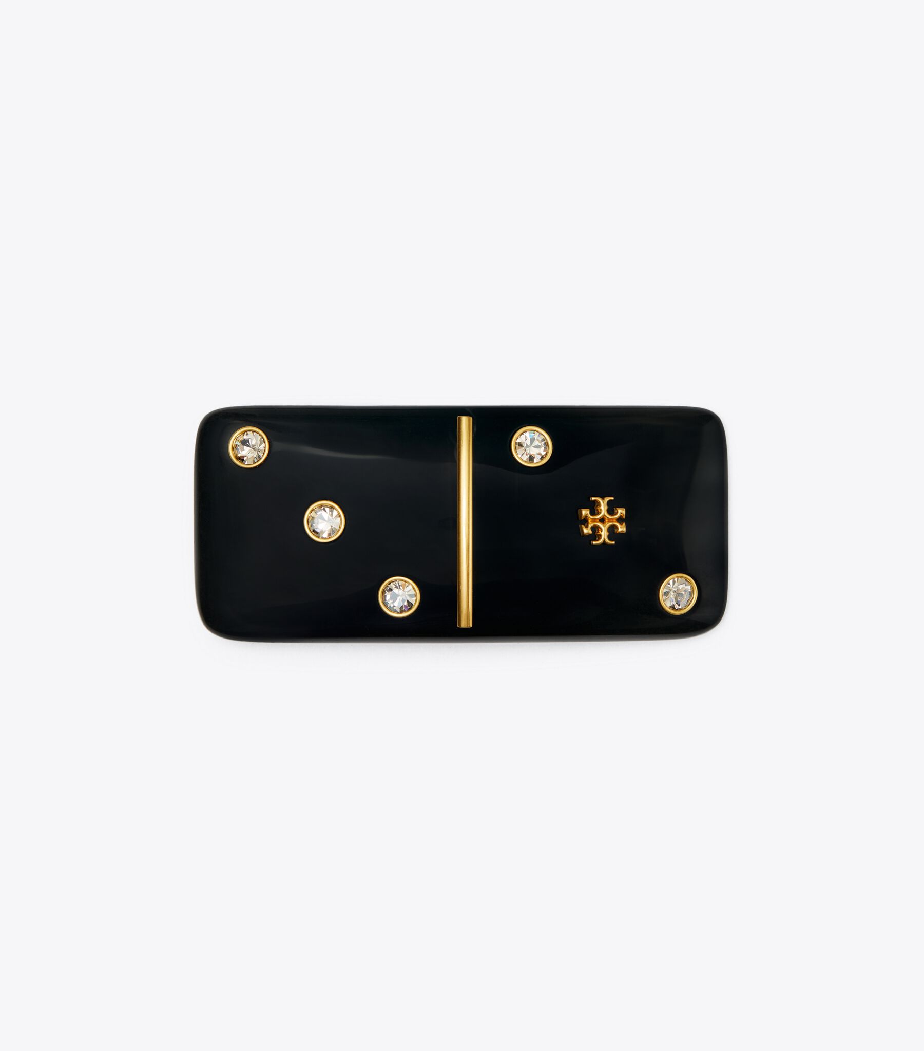 Kira Domino Barrette, Rolled Brass #59 / Black Multi | Tory  display picture 2