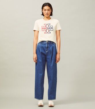 Embroidered Color-Block Logo T-Shirt | Ready-To-Wear | Tory Burch