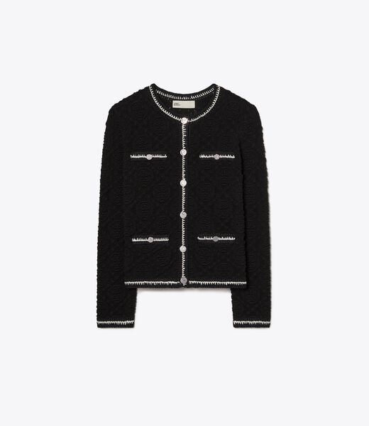 tory burch kendra logo lace cardigan