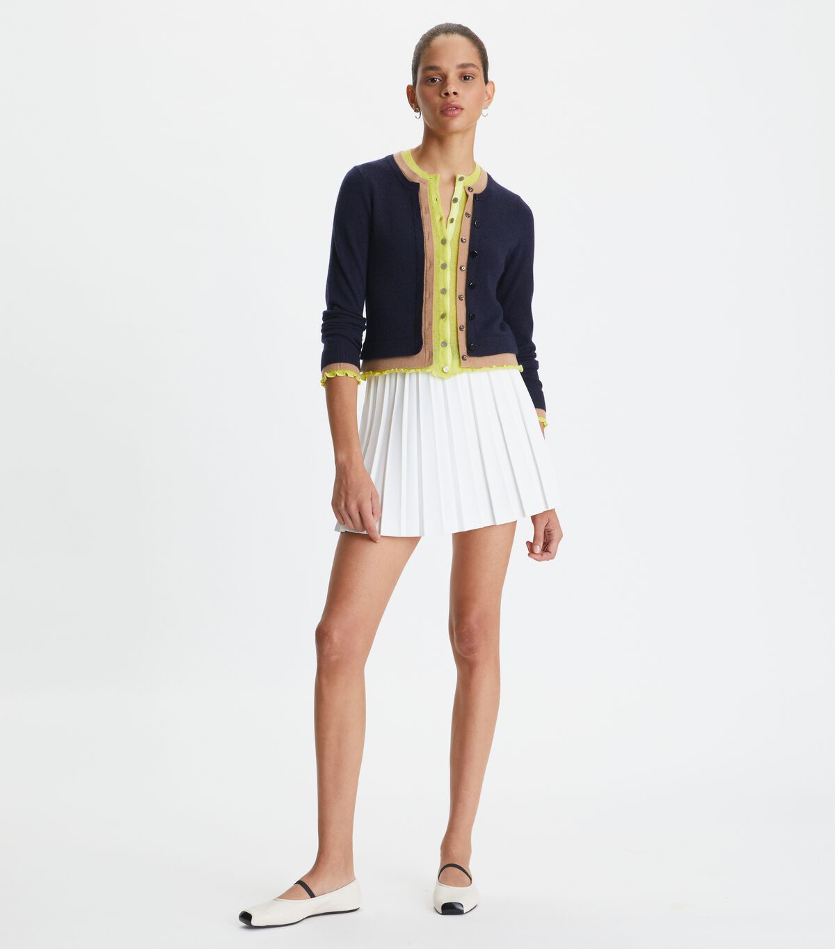 tory burch triple layer cashmere cardigan