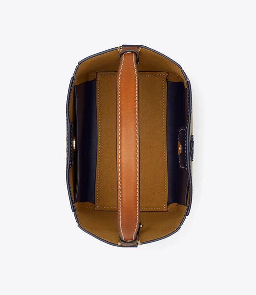 tory burch small  t monogram mcgraw bucket bag