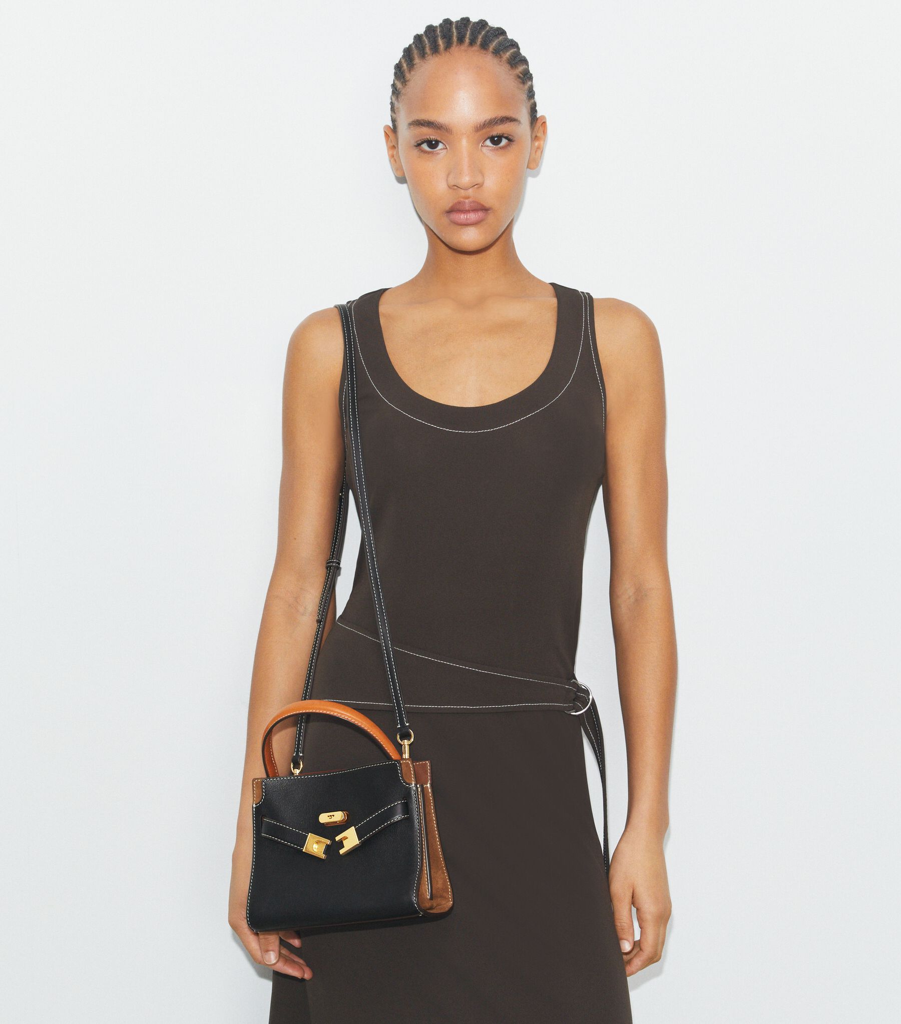 Petite Lee Radziwill Double Bag, Black Tory Burch KSA