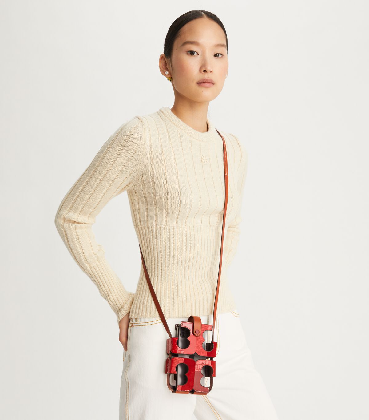 Cut Out Logo Patent Phone Crossbody