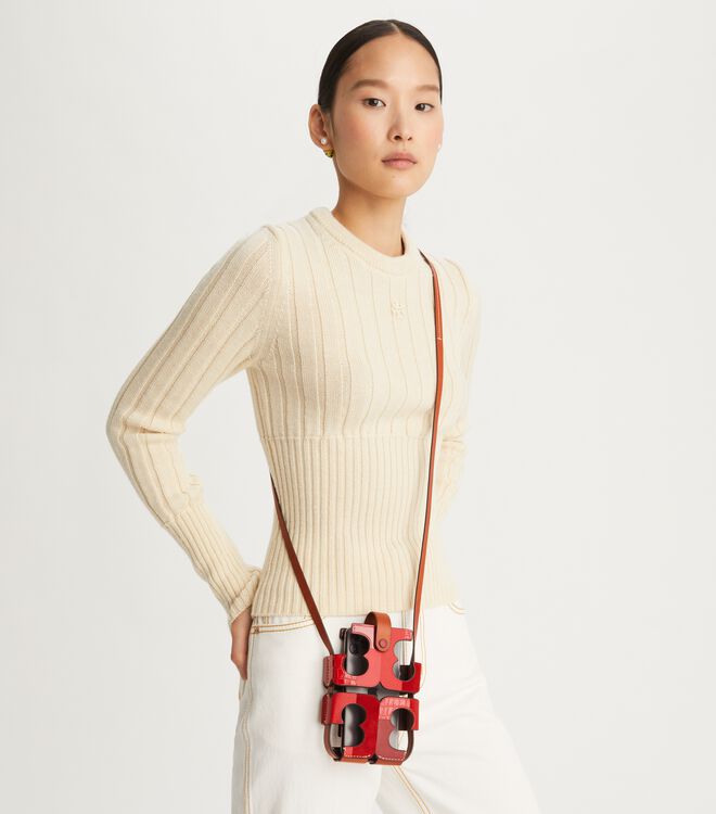 Cut Out Logo Patent Phone Crossbody | View All Sale | Tory Burch