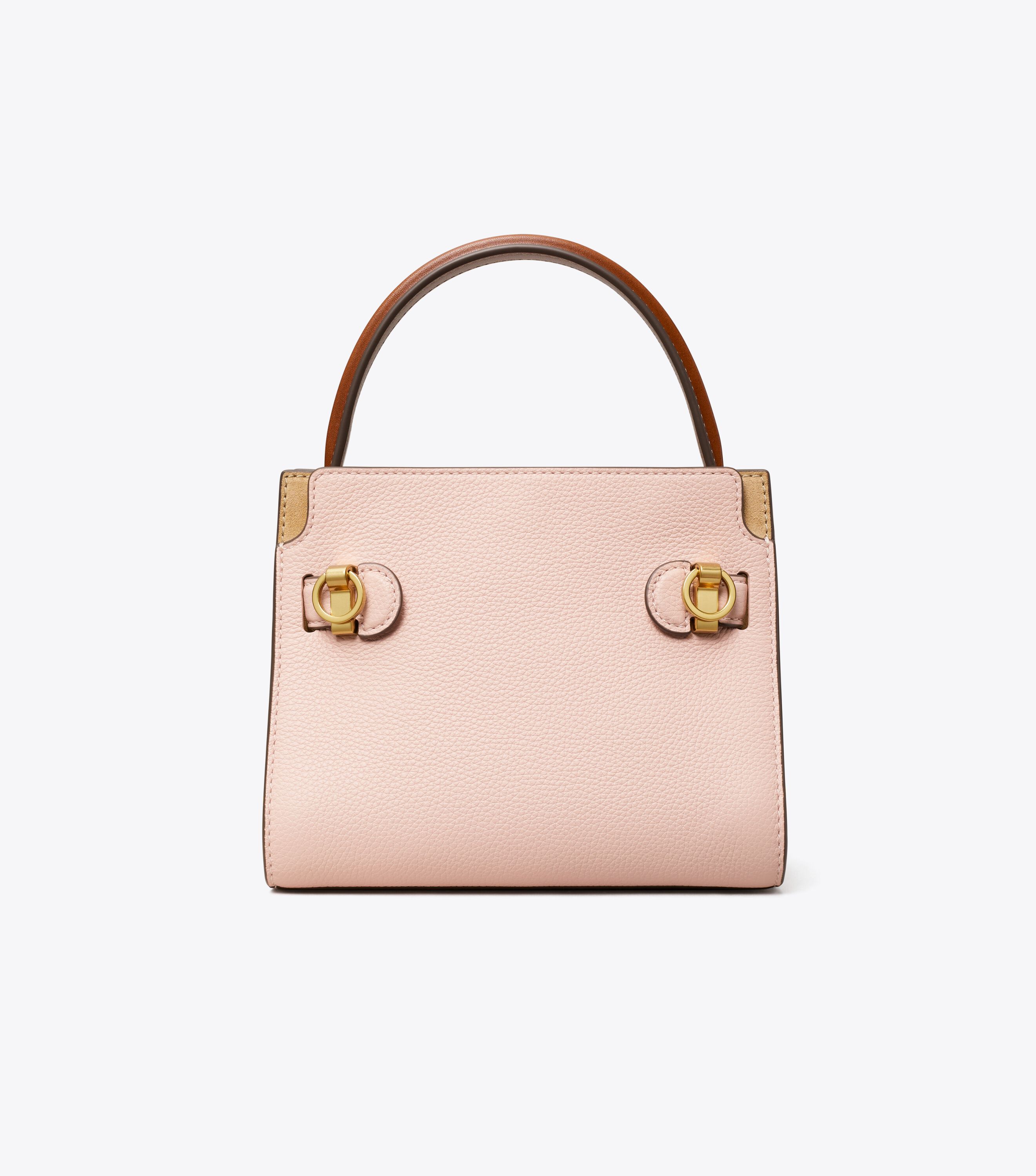 Petite Lee Radziwill Pebbled Double Bag, Pink Sand | Tory Burch KSA
