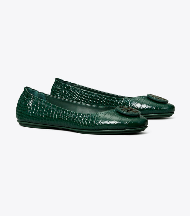 Minnie Travel Ballet Flat, Embossed Leather
