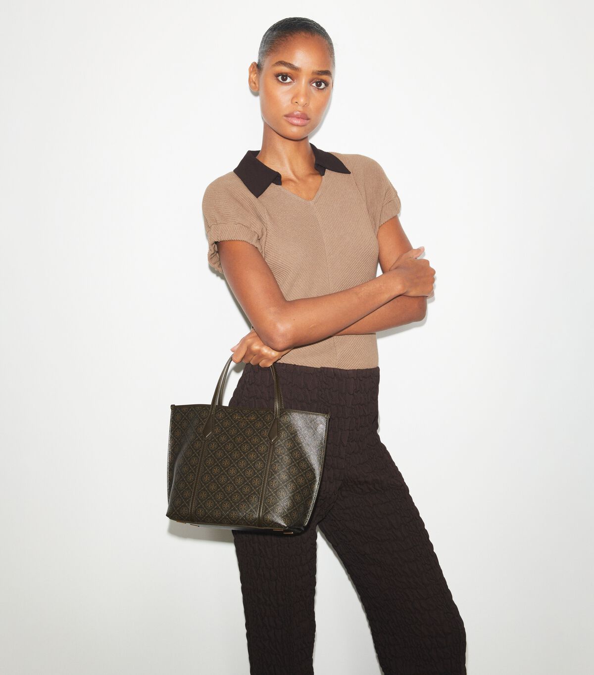 Small Perry Coated Canvas Tote tory burch small perry coated canvas tote