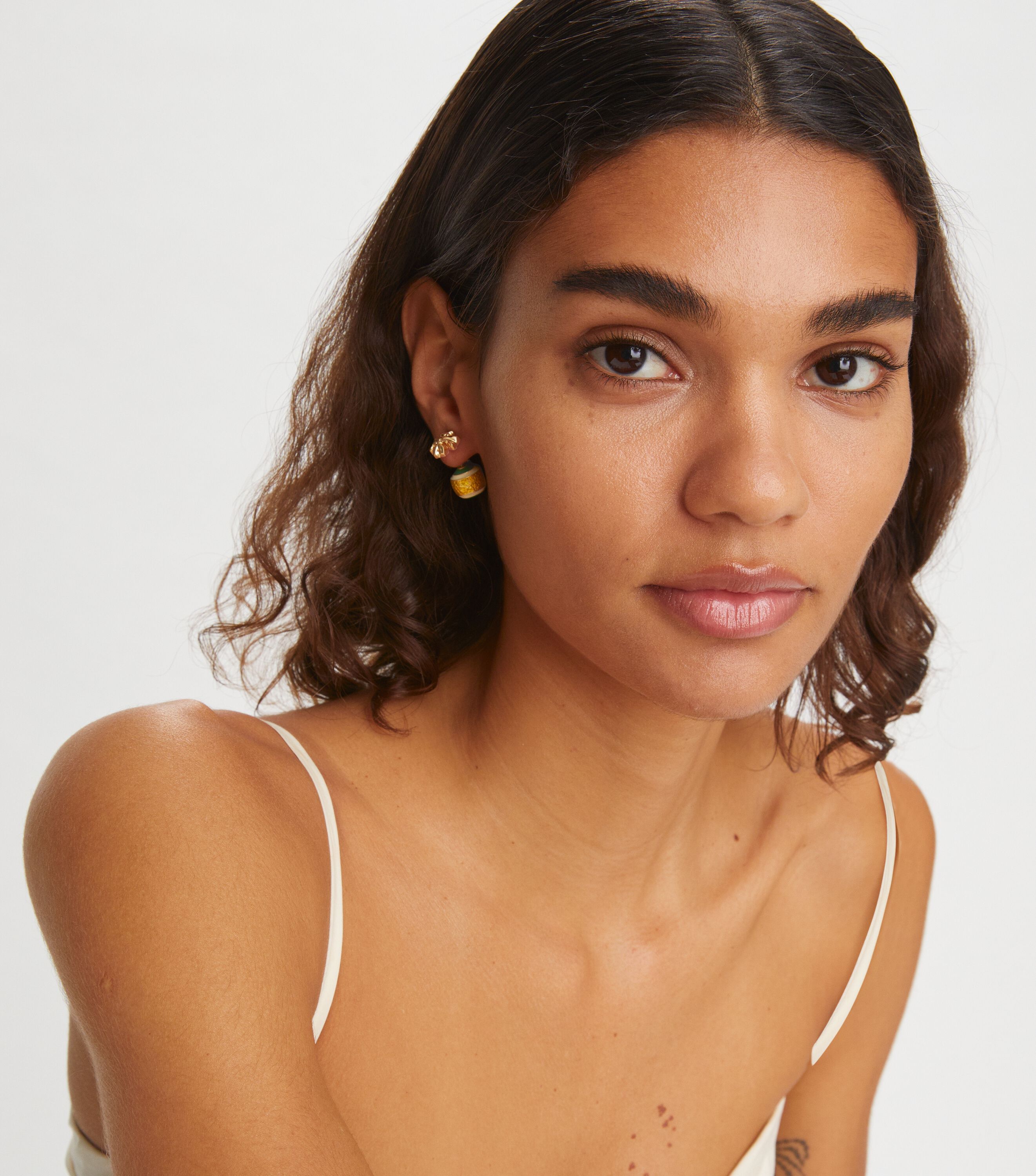 Tory burch large logo stud best sale earrings